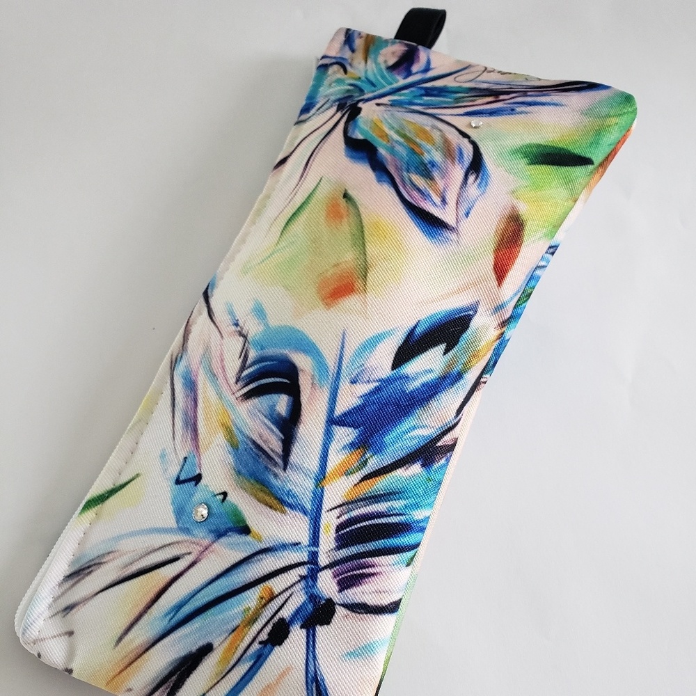 NEW Cosmetic Zippered Bag with Swarovski Crystals